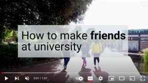 Screenshot of video on making friends at the University