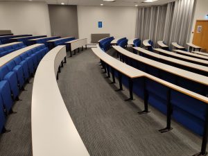 Picture of inside a lecture theatre on Highfield Campus, University of Southampton.