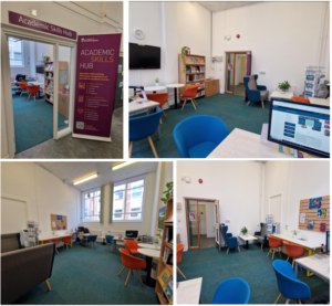 Collage of pictures showing Academic Skills Hub