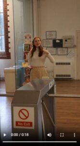 Picture of a student entering the Hartley Library